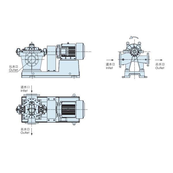 East Dfhds Heavy-Duty Axial Split Double Suction Centrifugal Pump