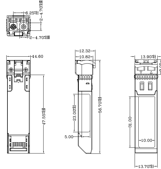 10G SFP+ CWDM Transceiver 10KM Single Mode 1470nm 3.3V Support DDM RoHS Compliant