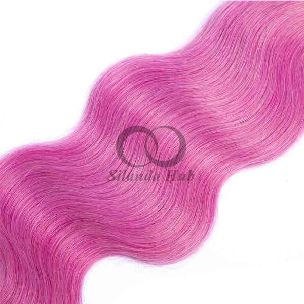 #T1B/Pink Body Wave Remy Human Hair Bundles Sew In Weave Bundles Brazilian Bundle Deals