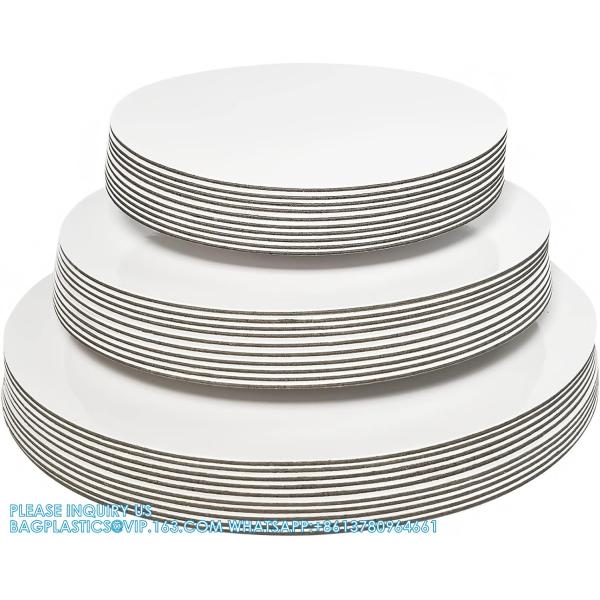 Sturdy Round Cake Boards 8 ,10 And 12 Inch, Gold Cardboard Cake Circles Plate Scalloped Base 3 Size Cake Base