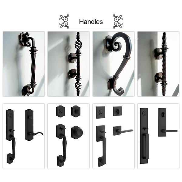 Modern Screen Main Entry Rod House Storm Security Black Single Double Modern Wrought Cost Iron Front Doors
