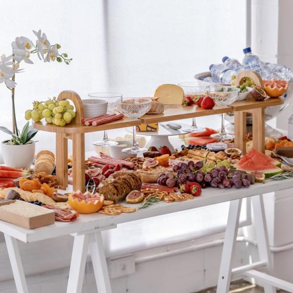 MB-HW090 Bamboo Table Large Folding Portable Tray for Outdoor Snacks Cheese Anywhere