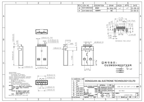 USB 3.0 AM SMT Connector