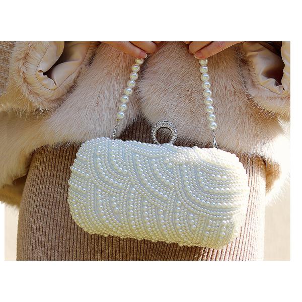 Bride's rhinestone pearl handbag new dinner evening bag socialite's hand sewed beaded gown small wedding bags