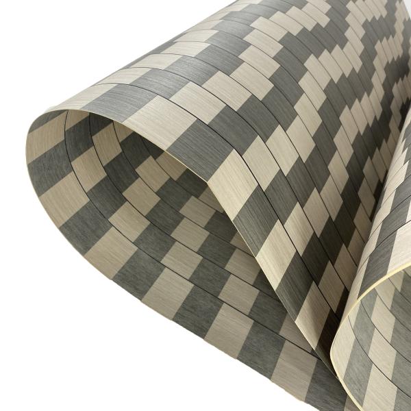Exotic Parquet Wood Veneer With Fleece Backing DIY For Wallcovering Home Table Decoration