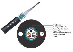 China GYXTW 12 G652D Fiber Optic Ethernet Cable OS2 Uni - Tube PE Jacket PE / HDPE on sale