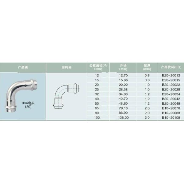 Stainless Steel Press Fit Plumbing Fittings 90d Elbow Corrosion Resistance