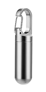 Titanium Pill Case Waterproof Pill Fob For Emergency Aspirin & Nitroglycerin For Travel Purse Pocket