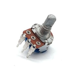 China 150V AC 500k Potentiometer With Switch 15mm 3 Position Mixer Console wholesale