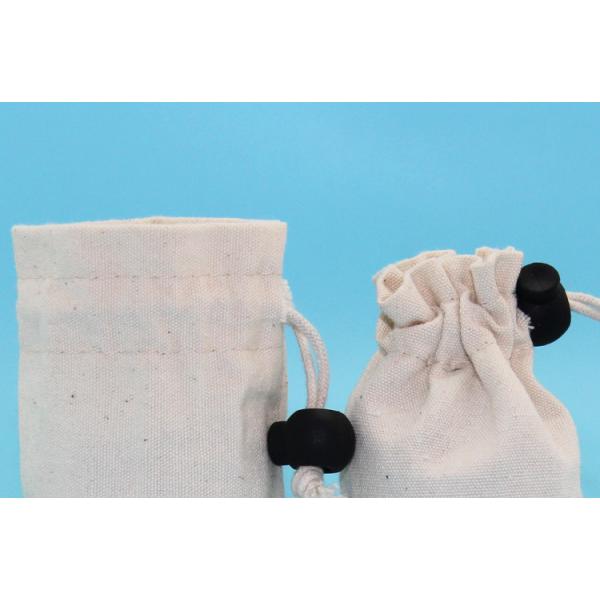 One Side Packaging Drawstring Bag Natural Color Round Bottom With A Snap Hoop