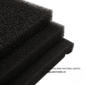 China Black RoHS Open Cell Foam Filter Material , 10 PPI Reticulated Polyurethane Foam Sheet wholesale