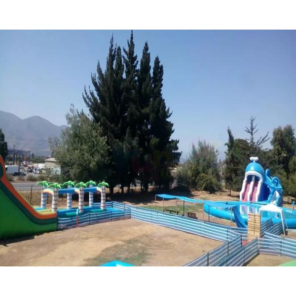 Ocean Theme Inflatable Combo Bounce House Attraction Slide Pool Water Games