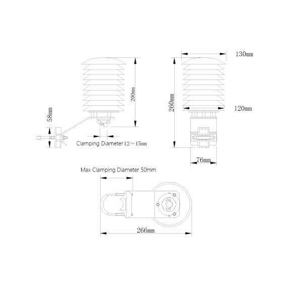 Stainless Steel Screw Ambient Humidity Temperature Sensor Shelter for Weather Sensors