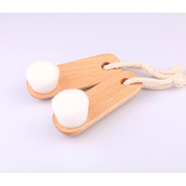 Ultra Soft Mild Fiber Facial Beauty Device Wooden Face Cleansing Brush