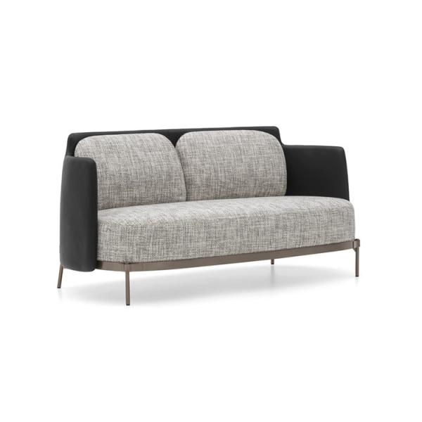 Quality Grey Modern Fabric Sofa Set Bronze Base Finish Legs For Hospitality Contexts for sale
