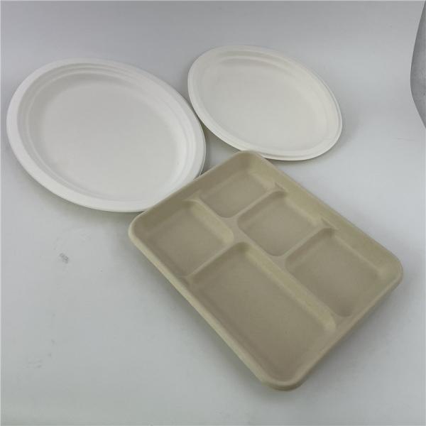 Quality Biodegradable Tableware Sugarcane Bagasse Pulp Paper Plate Dinnerware Sets for sale