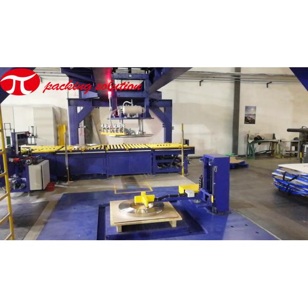 PLC Steel Coil Packaging Line OD 800mm 1400mm With Double Stacking System