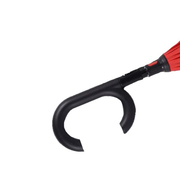 C Shaped Handle Windproof Double Layer Folding Inverted Umbrella