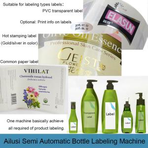 PLC Semi Automatic Round Bottle Labeling Machine 100W High Precision