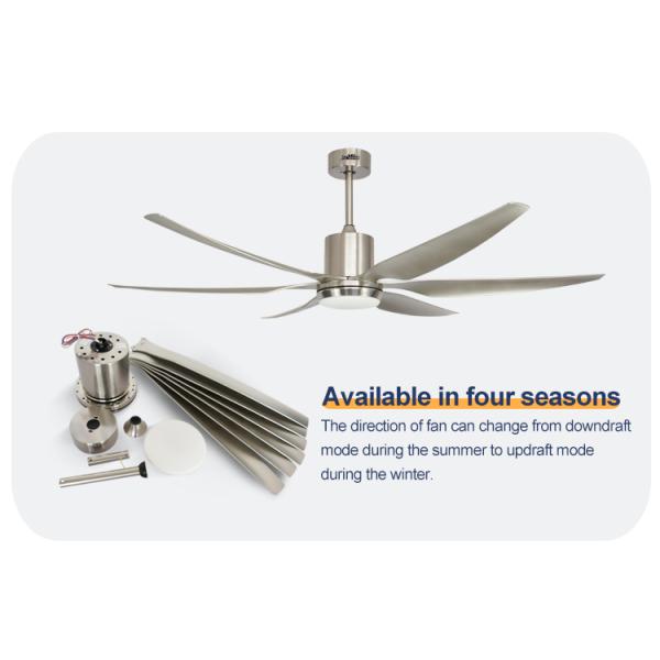High Speed 66" LED Lighting Ceiling Fan with Pure Copper DC Motor and 6 ABS Blades