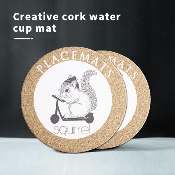 Custom Pattern Shape Non Slip Natural Cork Cup Pad 10 20cm