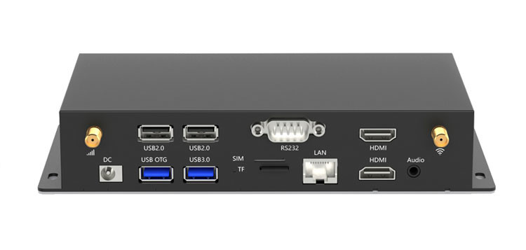 4K RK3568 Advertising Displaying Media Player With Metal Housing And Multiple Network Interfaces