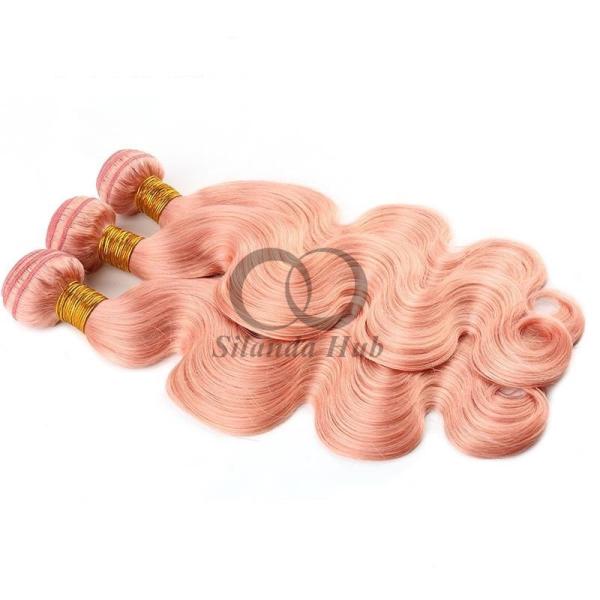 Pink Body Wave Remy Human Hair Bundles Sew In Weave Bundles Brazilian Bundle Deals