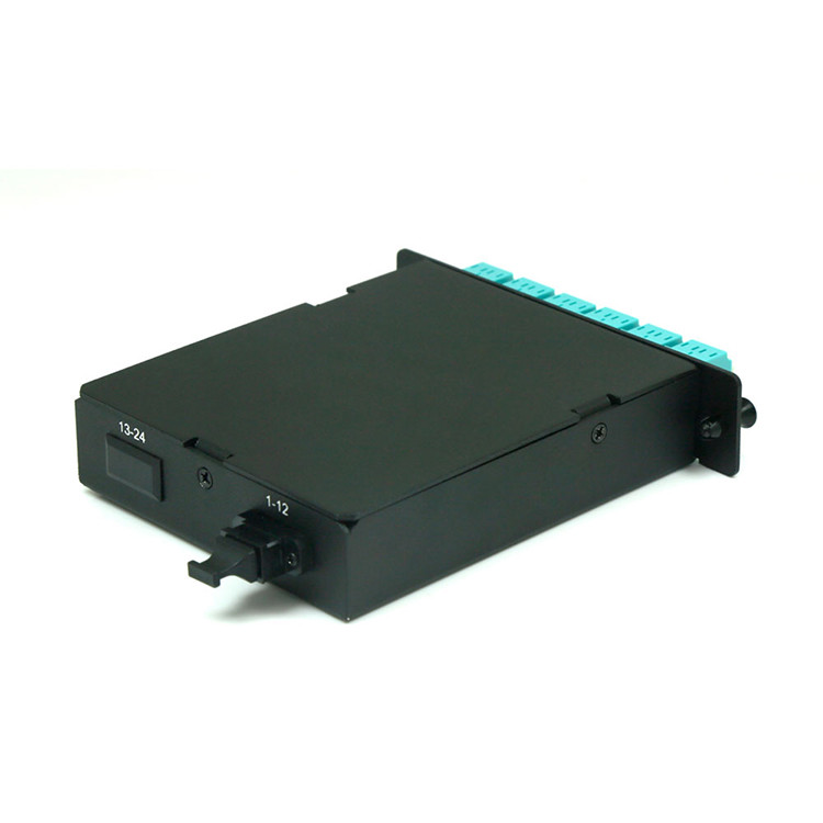 24 Port Fiber Optic Cable Termination Patch Panel MPO MTP 12xLC Duplex 10G OM3 50/125um