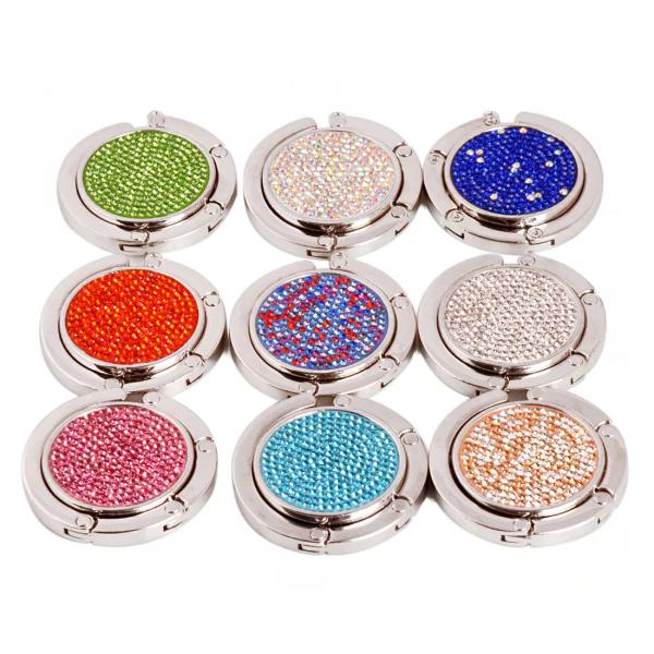 Metal Foldable Bag Hanger Hook Diamond Folding Table Hook For Travel