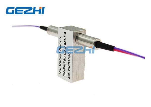 Quality FC/APC 1x2 PM Fiber Optical Switches 780nm Polarization for sale