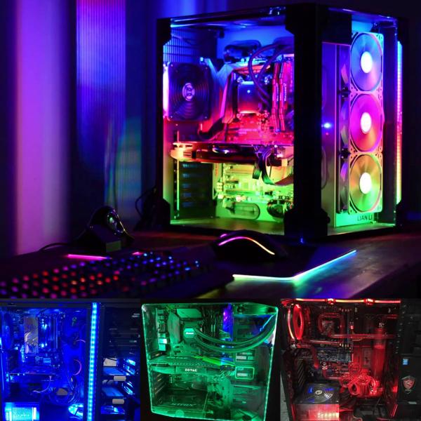 Computer Case Magnetic Rgb Led Strip 120 Degrees With Power Supply Interface