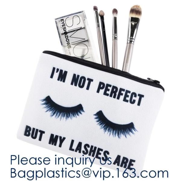 Personalized Zipper Pouch Customized Makeup Bag Canvas Cosmetic Bag,Fashion Ladies Canvas Cosmetic Bag for Makeup PACK