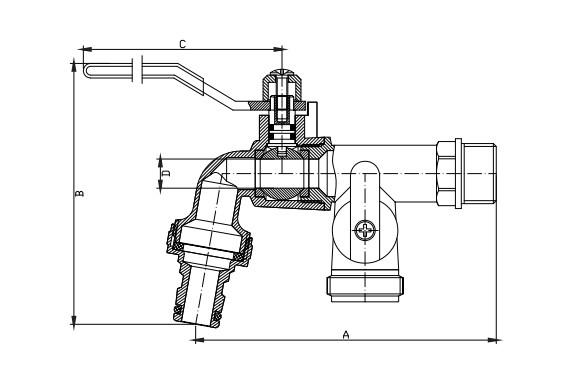 Water Tank Outlet with Brass Tap & 1/2" Twin Faucet Snap Bibcock Valve