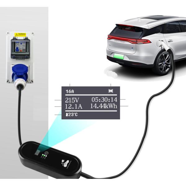 Electric Vehicle EV Charger Type 2 32 Amp 220V-240V CEE Plug Car Charging Cable Switch Box
