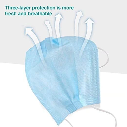 CE FDA 3 Ply Protective Earloop Face Mask High Efficiency Face Protection