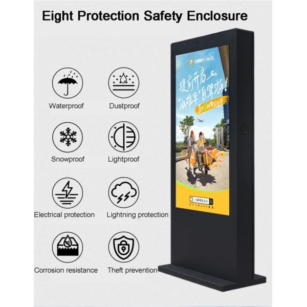 75 inch Full Screen Floor Standing Advertising Display Standing player with 4K Ultra HD Resolution and Aluminum Alloy Frame