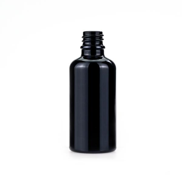 Cosmetic Black 50ml Glass Dropper Bottles Customized For Essential Oil