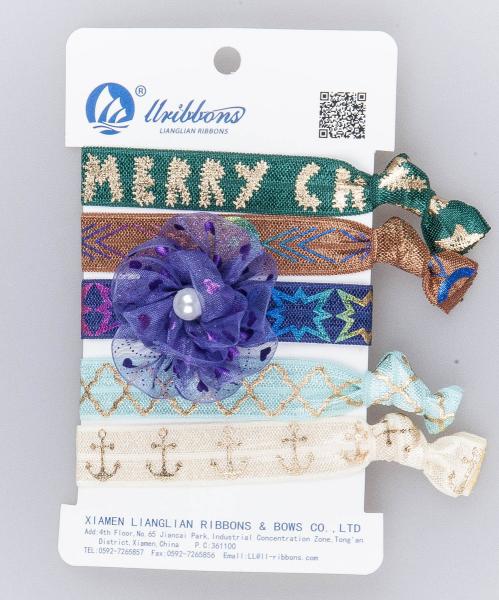 Quality Christmas Design Elastic Hair Bands Various Colors Elastic Waistbands Printed for sale