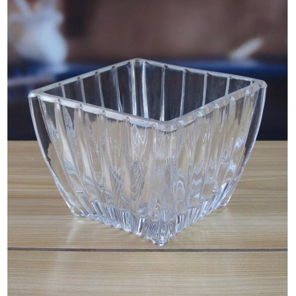 Square Optic Stripes Glass Storage Jars For Candy