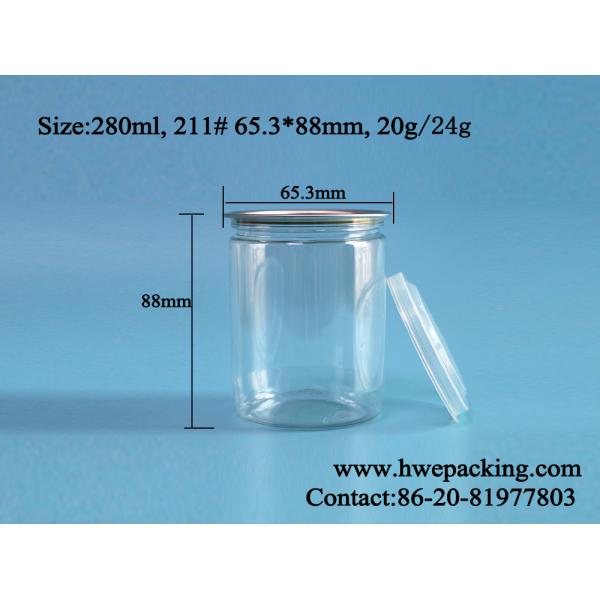 Empty Transparent Plastic Can Packaging 280ml Small Sea Food Fish Shrimp Pickle