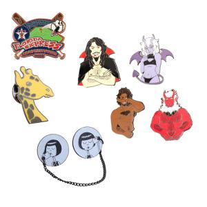 China letters brooches funny cartoon cute animal shape soft enamel custom logo lapel pin for women wholesale
