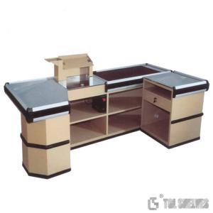 China Stainless Steel Supermarket Checkout Counter With Conveyor Belt wholesale