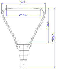 AC85 - 265V Led Garden Lights / Led Roadway Lighting 60mm Installation Height