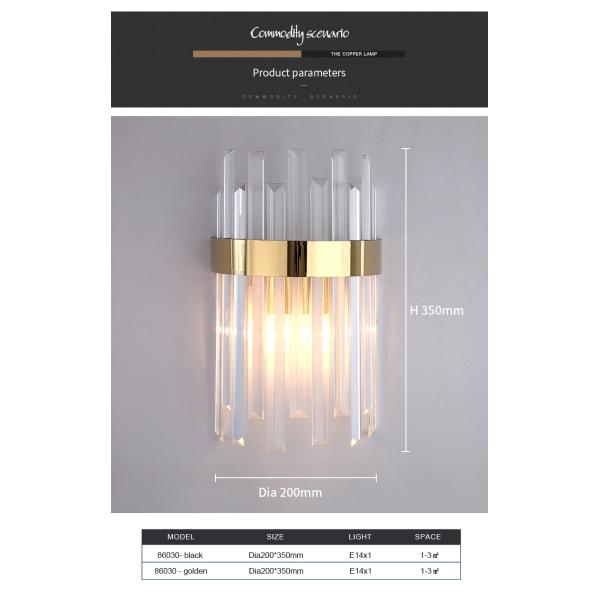 Modern Gold Crystal Wall Lamp Chrome Sconce Light Bedroom Living Room Dining Room Wall Light(WH-OR-158)