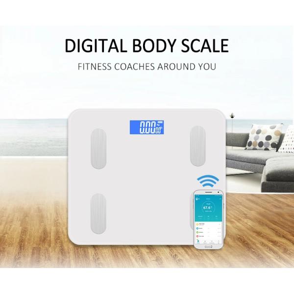 Rectangle Shape 0.1KG / 0.2LB Division Bluetooth Body Weight Scale