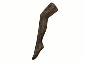 China Jacquard Pattern Stretchy Fishnet Black Pantyhose Snagging Resistance wholesale