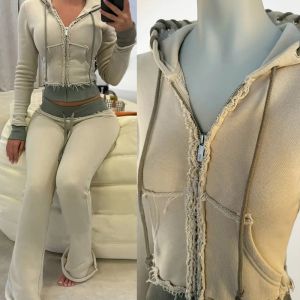 China Acid Wash Distressed Womens Streetwear Tracksuit on sale