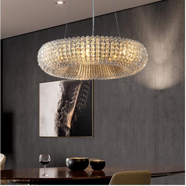 Luxury Circle Crystal Chandelier For Living Room Led Home Decor Lamp large pendant light(WH-CY-190)