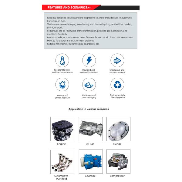 High Temperature Resistant Black RTV Silicone Adhesive Sealant Glue Gasket Maker