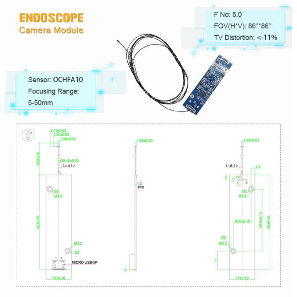Mini 1.5mm USB Inspection Endoscope Camera Module For Android